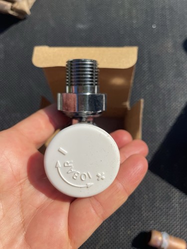 White angled radiator valve - angled,