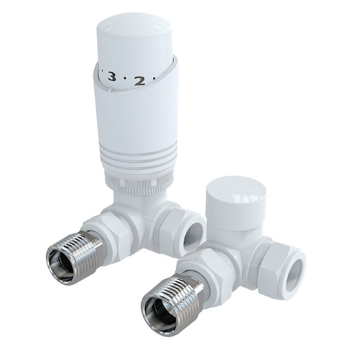 White corner thermostatic - white,