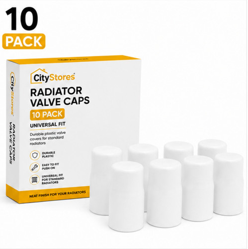 White radiator valve caps - white,