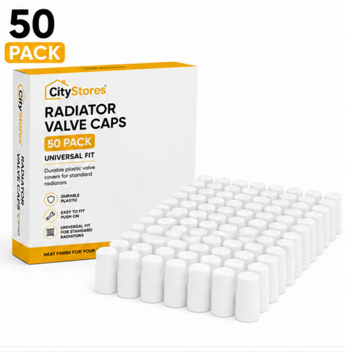 White radiator valve caps - white,