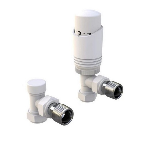 White angled trv radiator - trv,