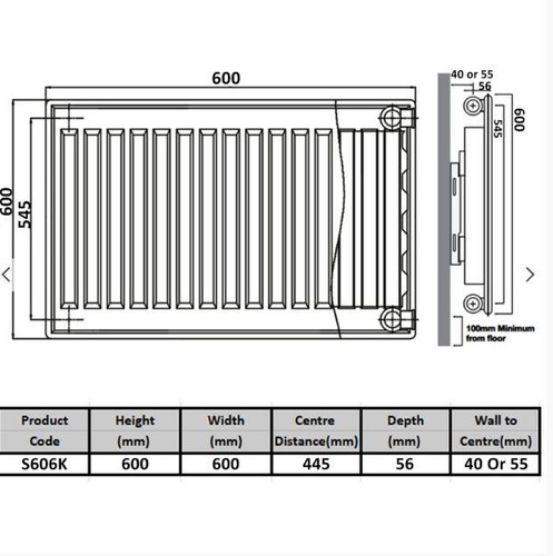 Rad radiator 600mm - radiator, high