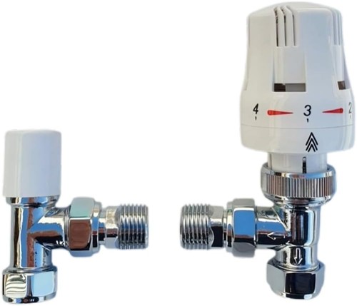 White angled trv thermostatic - white,