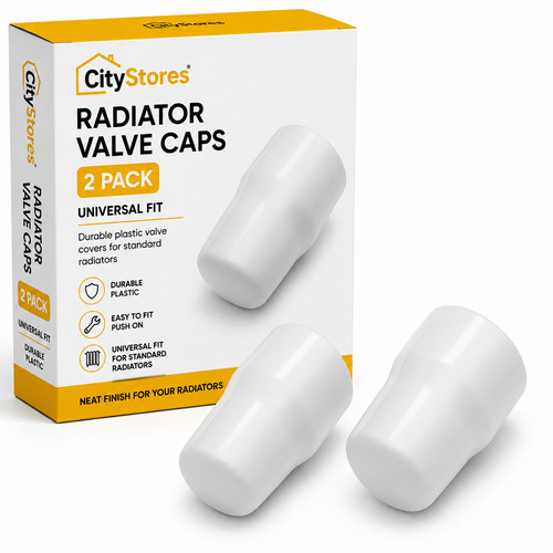 White radiator valve caps - white,