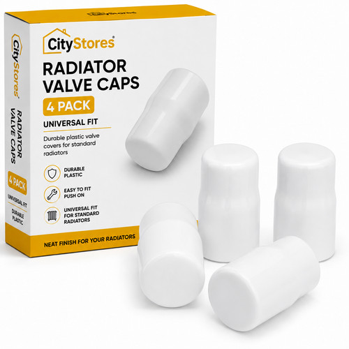 White radiator valve - caps, –